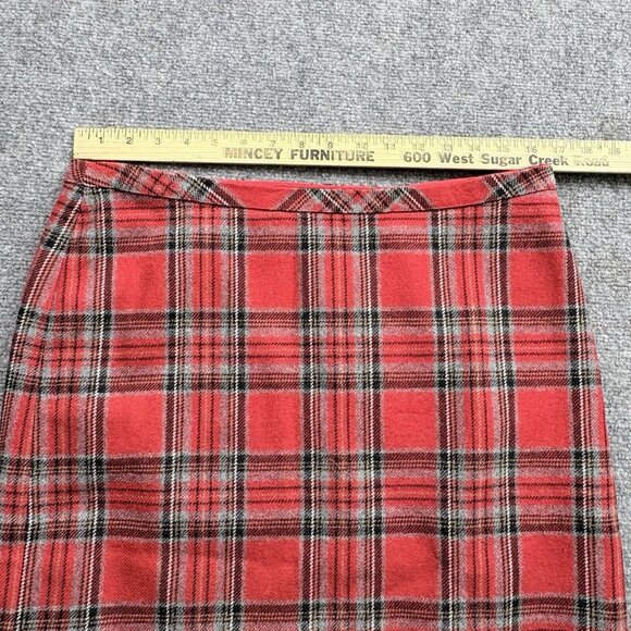 Liz Claiborne Skirt Womens 10 Red Gray Tartan Plaid Academia Preppy Schoolgirl - Picture 7 of 11